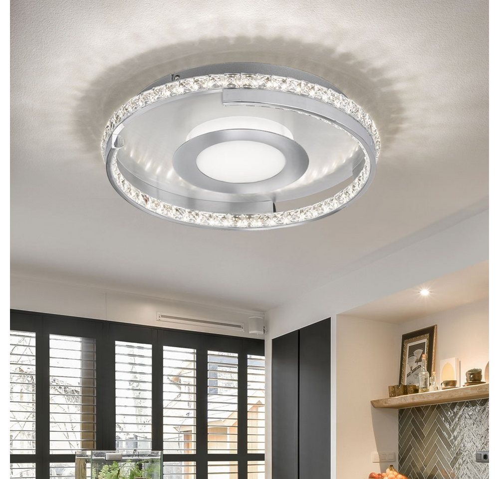 WOFI LED Deckenleuchte, LED-Leuchtmittel fest verbaut, Warmweiß, Wohnzimmerlampe Deckenlampe Wohnzimmer rund Schlafzimmerlampe von WOFI