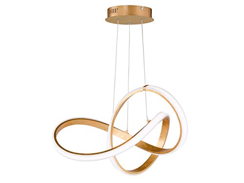 Wofi - LED Deckenleuchte Indigo gold moderne Wohnzimmerlampe (Pendelleuchte) von Wofi