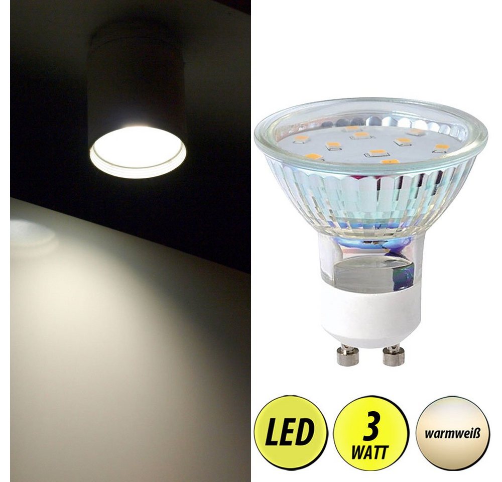 WOFI LED-Leuchtmittel, LED 3 Watt Leuchtmittel Lampe 250 Lumen warmweiß Reflektor von WOFI