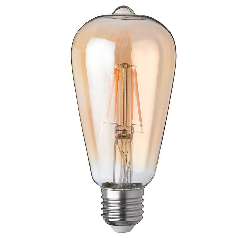 WOFI LED-Leuchtmittel, Vintage LED 4 Watt E27 Kugel Leuchtmittel Filament Amber 2500 K 280 lm von WOFI