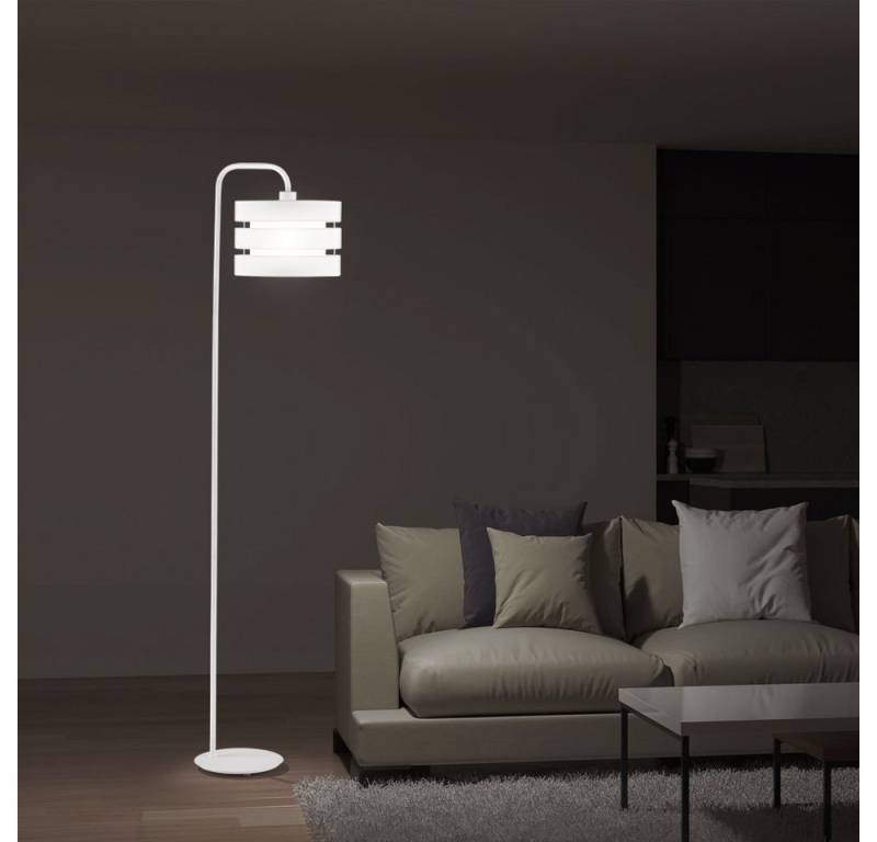 WOFI Stehlampe, Leuchtmittel nicht inklusive, Stehlampe Wohnzimmer weiß Stehleuchte 161 cm Stehlampe von WOFI