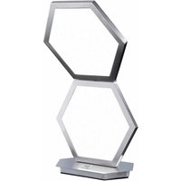 Design Tischlampe led Lampe Schlafzimmer Nachttischlampe Touch dimmer, Metall silber, 1x led 10W 900Lm 3000K, LxBxH 22x13,5x38cm Wofi 8323.01.64.8000 von WOFI