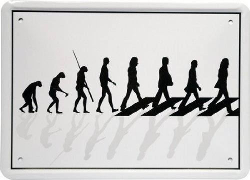 Blechschild 15 x 21 cm "Evolution Musiker" Spruch Reklame Retro Nostalgie MJ 76 von WOGEKA ART