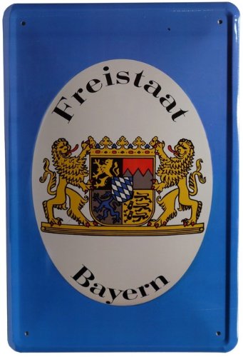 Blechschild Freistaat Bayern 20 x 30cm Reklame Retro Blech 91 von WOGEKA ART