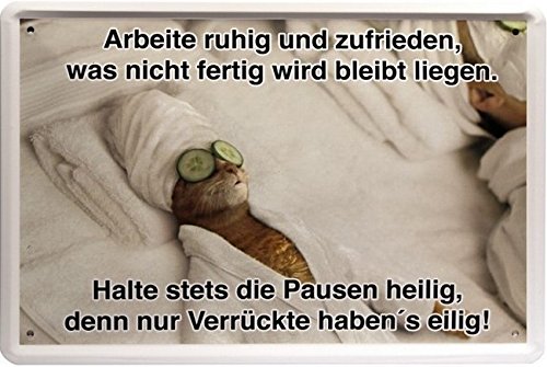 Blechschild Halte stets die Pausen heilig... 20 x 30 cm Reklame Retro Blech 1285 Blechschild Halte stets die Pausen heilig... 20 x 30 cm Reklame Retro Blech 1285 von WOGEKA ART