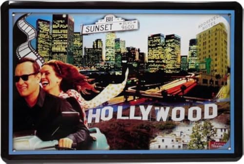 Blechschild Hollywood Sunset 20 x 30 cm Reklame Retro Blech 696 von WOGEKA ART