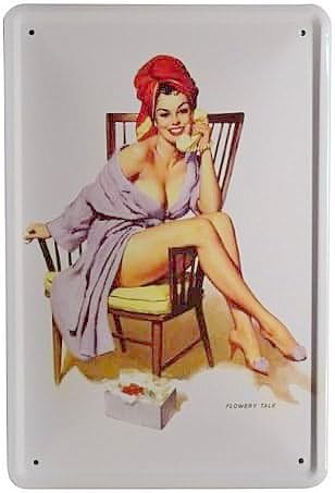 Blechschild Pin up girl sexy Erotik 20 x 30cm Reklame Retro Blech 96 von WOGEKA ART