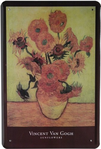 Blechschild Sonnenblumen Replik Van Gogh 20 x 30 cm Reklame Retro Blech 1033 von WOGEKA ART