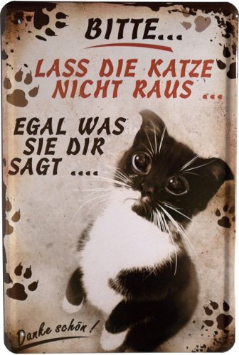 Blechschild kleine Katze Cats 20 x 30cm Reklame Retro Blech 918 von WOGEKA ART