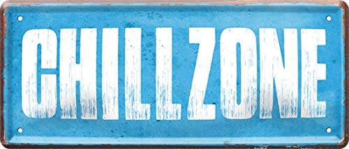 Chillzone 28 x 12 cm Spruch Fun Deko Blechschild 1886 von WOGEKA ART