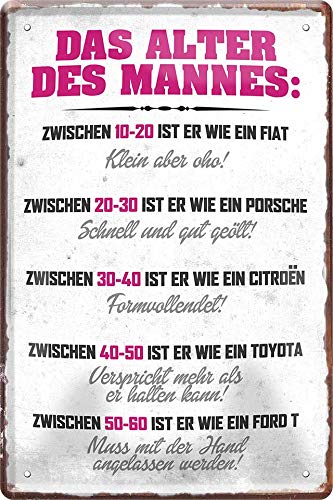 Das Alter des Mannes... 20 x 30 cm Funny Witziger Spruch Deko Blechschild 291 Das Alter des Mannes... 20 x 30 cm Funny Witziger Spruch Deko Blechschild 291 von WOGEKA ART