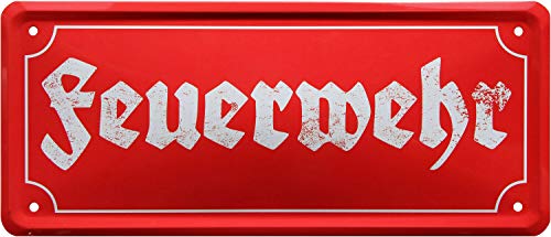 Feuerwehr 28x12 Deko Blechschild 2070 von WOGEKA ART