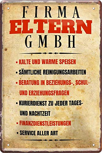 Firma Eltern GmbH - Services aller Art 20 x 30 cm Spruch Deko Blechschild Blech 712 von WOGEKA ART