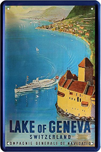 Genfer See Schweiz Urlaub Nostalgie Reklame 20x30 Blechschild 1006 Genfer See Schweiz Urlaub Nostalgie Reklame 20x30 Blechschild 1006 von WOGEKA ART
