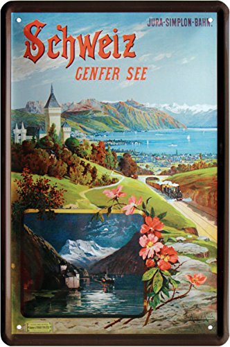 Genfer See Schweiz Urlaub Nostalgie Reklame 20x30 Blechschild 1054 Genfer See Schweiz Urlaub Nostalgie Reklame 20x30 Blechschild 1054 von WOGEKA ART