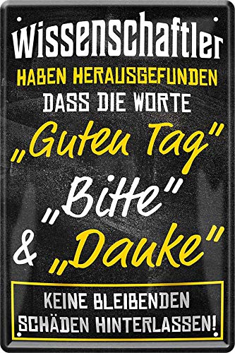 Guten Tag, Bitte & Danke hinterlassen... 20 x 30 cm Spruch Deko Blechschild 447 von WOGEKA ART