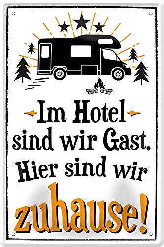 Hier sind wir zu Hause - Camper Wohnmobil 20 x 30 cm Spruch Deko Blechschild 295 Hier sind wir zu Hause - Camper Wohnmobil 20 x 30 cm Spruch Deko Blechschild 295 von WOGEKA ART