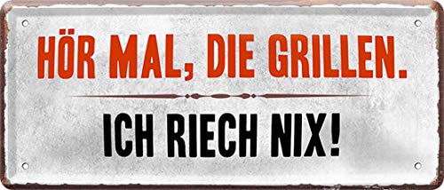 WOGEKA ART Retro Blechschild - Hör mal, die Grillen. Ich riech nix! - witziger Spruch als Geschenk-Idee zum Geburtstag Weihnachten Dekoration 20x30 cm Vintage-Design Metall 1774 WOGEKA ART Retro Blechschild - Hör mal, die Grillen. Ich riech nix! - witziger Spruch als Geschenk-Idee zum Geburtstag Weihnachten Dekoration 20x30 cm Vintage-Design Metall 1774 von WOGEKA ART