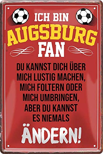 Ich bin Augsburg Fan Fußball 20 x 30 cm Deko Spruch Blechschild Blech 1654 Ich bin Augsburg Fan Fußball 20 x 30 cm Deko Spruch Blechschild Blech 1654 von WOGEKA ART