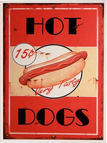 Kühlschrank Magnet 6x8 cm " Hot Dogs " Retro Nostalgie Tin Sign EMAG274 von WOGEKA ART