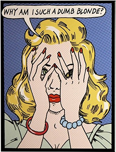 Kühlschrank Magnet 6x8 cm Why am I Such a Dumb Blonde Retro Nostalgie Tin Sign EMAG269 von WOGEKA ART