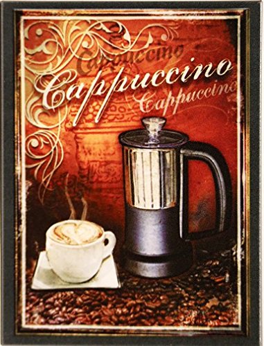 Kühlschrank Metall Magnet 6x8 cm"Cappuchino Kaffee" Nostalgie Tin Sign EMAG384 von WOGEKA ART