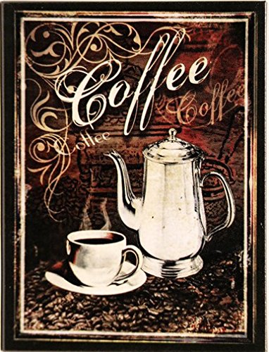 Kühlschrank Metall Magnet 6x8 cm Coffee Kaffee Nostalgie Tin Sign EMAG332 von WOGEKA ART