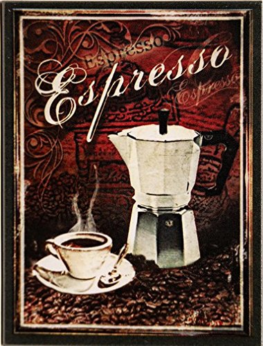 Kühlschrank Metall Magnet 6x8 cm" Espresso" Kaffee Nostalgie Tin Sign EMAG387 von WOGEKA ART