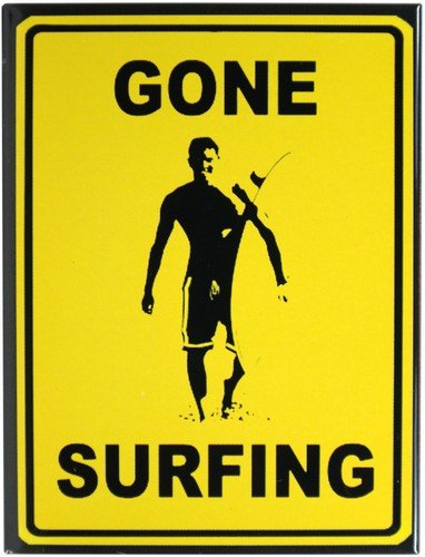 Kühlschrank Metall Magnet 6x8 cm " Gone Surfing" Nostalgie Tin Sign EMAG199 von WOGEKA ART