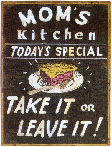 Kühlschrank Metall Magnet 6x8 cm "Mom`s Kitchen" Nostalgie Tin Sign EMAG58 von WOGEKA ART
