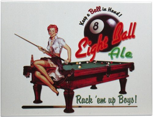 Kühlschrank Metall Magnet 6x8 cm Pinup Billard Nostalgie Tin Sign EMAG173 von WOGEKA ART