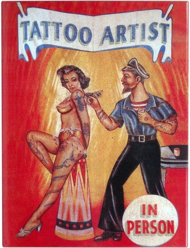 Kühlschrank Metall Magnet 6x8 cm"Tattoo Artist" Nostalgie Tin Sign EMAG154 von WOGEKA ART