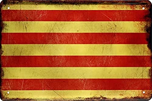 Länder Fahne Nationen National Flag Flagge Deko Blechschilder Wandschild Türschild (20 x 30 cm, Catalonia Catalonien 1428) von WOGEKA ART