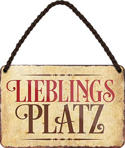 Lieblingsplatz 18x12 cm witziges Blechschild Hängeschild HS553 von WOGEKA ART
