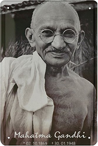 Mahatma Gandhi Freiheitskämpfer Indien Blechschild 20 x 30 Retro Blech 1733 von WOGEKA ART