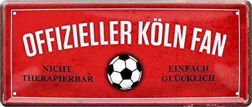 Offizieller Köln Fan - einfach glücklich Fußball 28 x 12 cm Blechschild 935 Offizieller Köln Fan - einfach glücklich Fußball 28 x 12 cm Blechschild 935 von WOGEKA ART