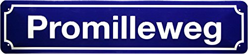 WOGEKA ART Retro Blechschild - Promilleweg - Straßenschild als Geschenk-Idee zur Deko 46 x 10 cm Metall-Schild STR01 von WOGEKA ART