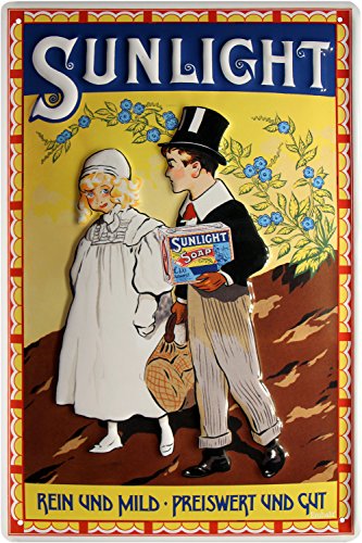 Sunlight Soap Seife rein und mild Nostalgie Reklame Blechschild 20x30 Blech 1629 von WOGEKA ART