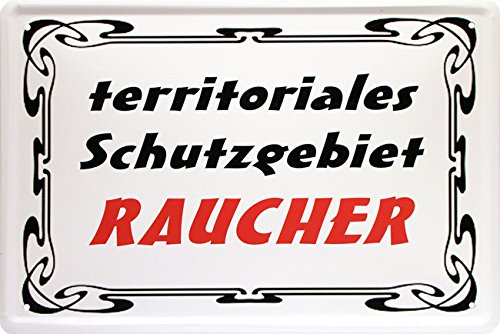 Territoriales Schutzgebiet Raucher Warnung 20 x 30 cm Deko Blechschild 1461 Territoriales Schutzgebiet Raucher Warnung 20 x 30 cm Deko Blechschild 1461 von WOGEKA ART