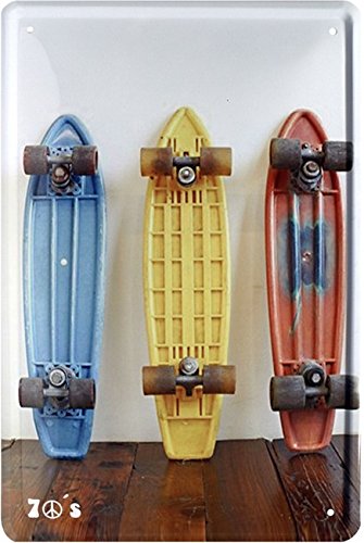 The 70´s Skateboard 70 er Blechschild 20 x 30 Retro Blech 1773 von WOGEKA ART