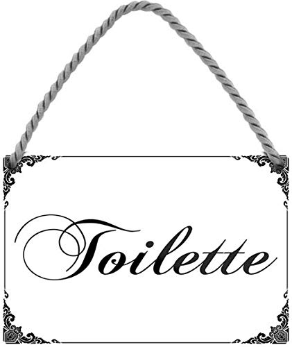 Toilette WC Klo Schild 18x12 cm Spruch Tür Blechschild Hängeschild HS518 von WOGEKA ART