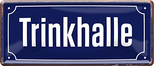 WOGEKA ART Retro Blechschild - Trinkhalle Bier - witziger Spruch als Geschenk-Idee zum Geburtstag Weihnachten zur Dekoration 28x12 cm Vintage-Design aus Metall 1217 WOGEKA ART Retro Blechschild - Trinkhalle Bier - witziger Spruch als Geschenk-Idee zum Geburtstag Weihnachten zur Dekoration 28x12 cm Vintage-Design aus Metall 1217 von WOGEKA ART