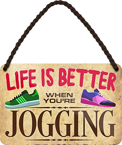 WOGEKA ART Blechschild - Life is better when you´re JOGGING - Lustiger Spruch als Geschenkidee für JOGGER zu Geburtstag Weihnachten als Deko Schild 18x12 cm Metallschild Hängeschild HS929 WOGEKA ART Blechschild - Life is better when you´re JOGGING - Lustiger Spruch als Geschenkidee für JOGGER zu Geburtstag Weihnachten als Deko Schild 18x12 cm Metallschild Hängeschild HS929 von WOGEKA ART