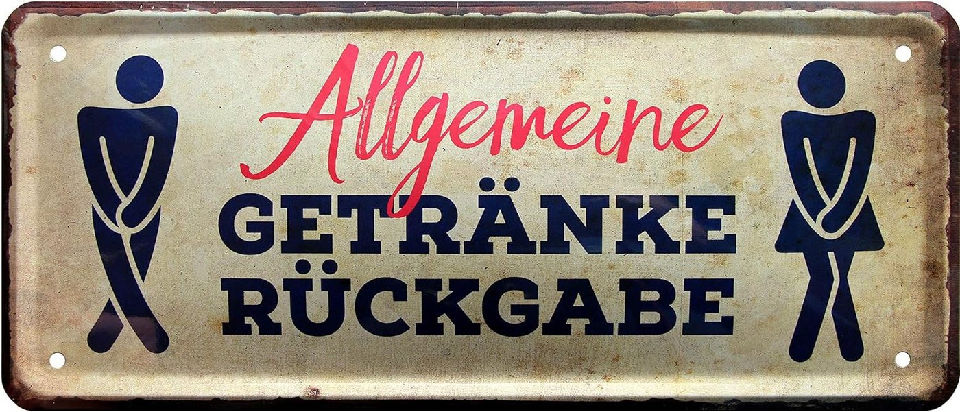 WOGEKA ART Metallbild Allgemeine Getränke Rückgabe - 28 x 12 cm Blechschild WC Toilette Klo WOGEKA ART Metallbild Allgemeine Getränke Rückgabe - 28 x 12 cm Blechschild WC Toilette Klo von WOGEKA ART