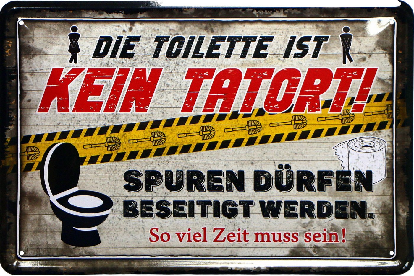 WOGEKA ART Metallbild Die Toilette ist kein Tatort - 20 x 30 cm Retro Blechschild, Blech275, Metallschild Wanddeko Schild Wandbild Türschild Toilettenschild von WOGEKA ART