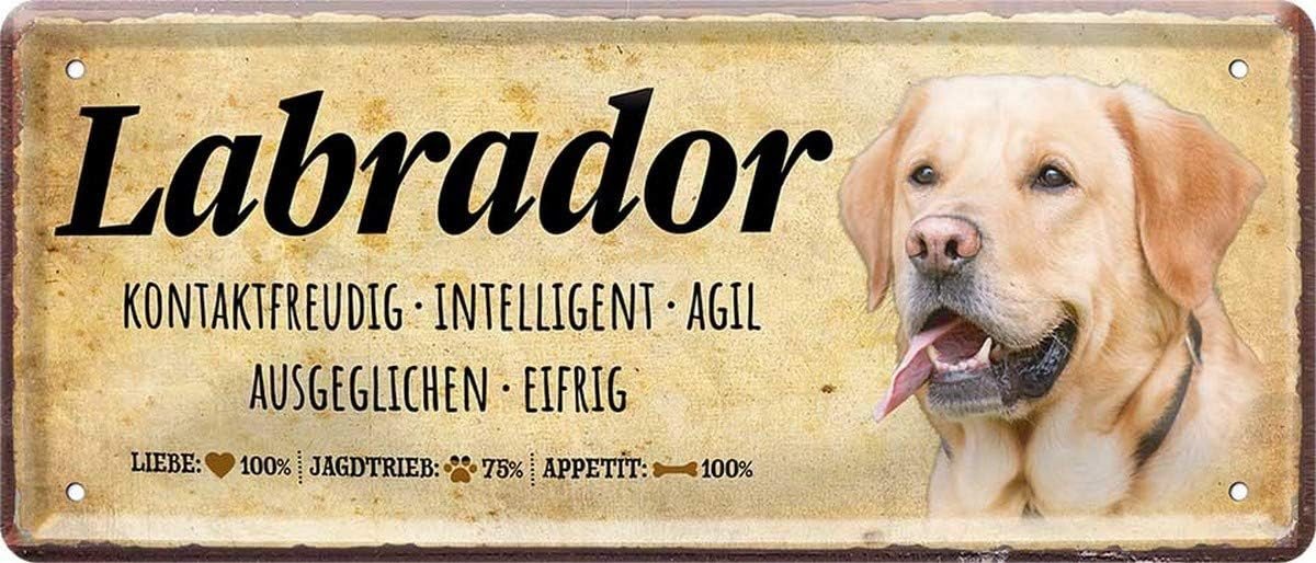 WOGEKA ART Metallbild Hunde-Rassen Steckbrief Blechschild Haustier Hund Deko, Labrador WOGEKA ART Metallbild Hunde-Rassen Steckbrief Blechschild Haustier Hund Deko, Labrador von WOGEKA ART