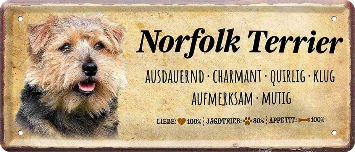WOGEKA ART Metallbild Hunde-Rassen Steckbrief Blechschild Haustier Hund Deko, Norfolk Terrier WOGEKA ART Metallbild Hunde-Rassen Steckbrief Blechschild Haustier Hund Deko, Norfolk Terrier von WOGEKA ART