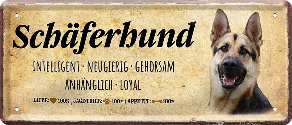 WOGEKA ART Metallbild Hunde-Rassen Steckbrief Blechschild Haustier Hund Deko, Schäferhund WOGEKA ART Metallbild Hunde-Rassen Steckbrief Blechschild Haustier Hund Deko, Schäferhund von WOGEKA ART