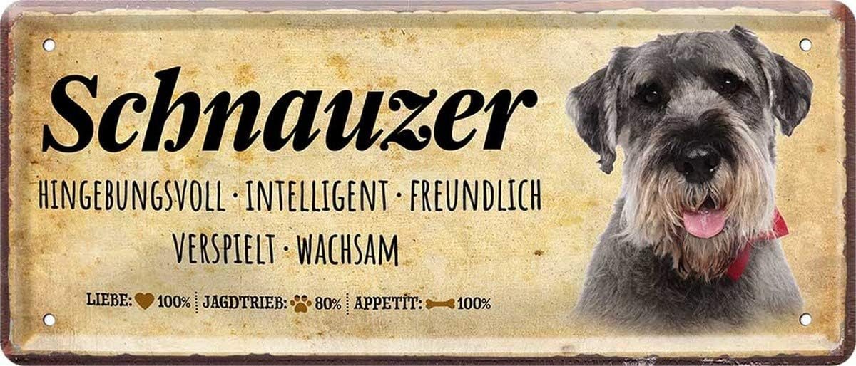 WOGEKA ART Metallbild Hunde-Rassen Steckbrief Blechschild Haustier Hund Deko, Schnauzer WOGEKA ART Metallbild Hunde-Rassen Steckbrief Blechschild Haustier Hund Deko, Schnauzer von WOGEKA ART