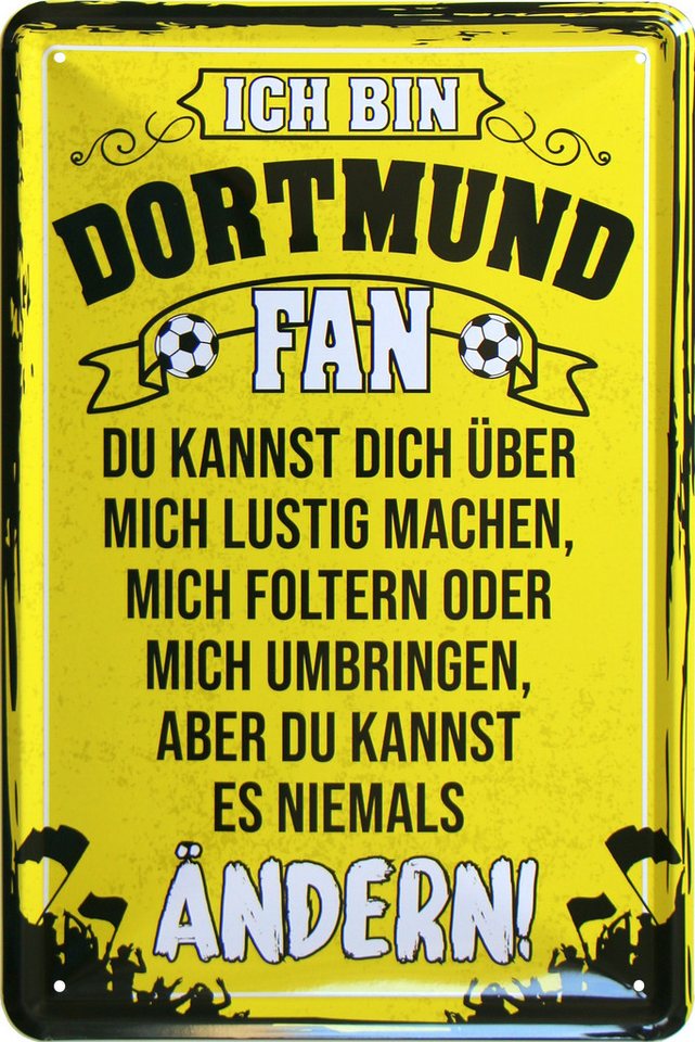 WOGEKA ART Metallbild Ich bin Dortmund Fan - 20 x 30 cm Retro Blechschild Fußball Sport WOGEKA ART Metallbild Ich bin Dortmund Fan - 20 x 30 cm Retro Blechschild Fußball Sport von WOGEKA ART